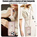 Floral Stylish Crossbody Card Case for iPhone