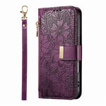 Floral Flip Lanyard Wallet Case  for iPhone