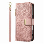 Floral Flip Lanyard Wallet Case  for iPhone