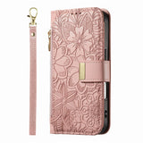Floral Flip Lanyard Wallet Case  for iPhone