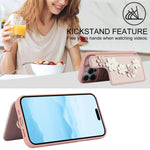 Floral Stylish Crossbody Card Case for iPhone
