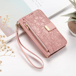 Floral Flip Lanyard Wallet Case  for iPhone