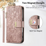 Floral Flip Lanyard Wallet Case  for iPhone