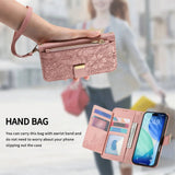 Floral Flip Lanyard Wallet Case  for iPhone