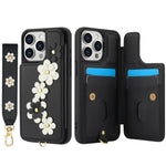 Floral Stylish Crossbody Card Case for iPhone