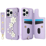Floral Stylish Crossbody Card Case for iPhone