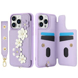 Floral Stylish Crossbody Card Case for iPhone