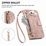 Floral Flip Lanyard Wallet Case  for iPhone