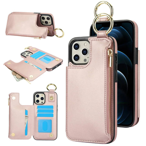 Card Holder Flip Leather Case for iPhone 16