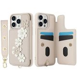 Floral Stylish Crossbody Card Case for iPhone