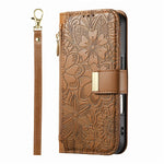 Floral Flip Lanyard Wallet Case  for iPhone