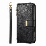 Floral Flip Lanyard Wallet Case  for iPhone