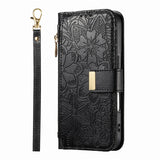Floral Flip Lanyard Wallet Case  for iPhone