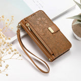 Floral Flip Lanyard Wallet Case  for iPhone