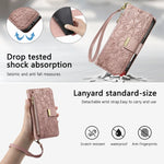 Floral Flip Lanyard Wallet Case  for iPhone