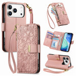 Floral Flip Lanyard Wallet Case  for iPhone